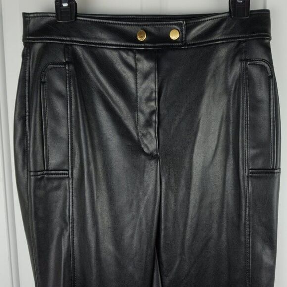New Jonathan Simkhai Dahlia Straight Leg Trouser in Black Vegan Leather size 8 - Picture 4 of 16